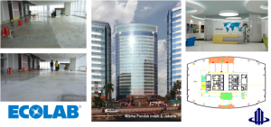 Self Levelling Mortar Application For Carpet Underlayment @Ecolab Office, Wisma Pondok Indah 3, Jakarta